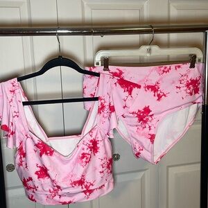 Pink Tie Dye Bathing Suit